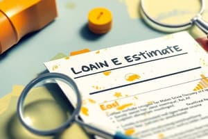 Loan Estimate Disclosures Quiz