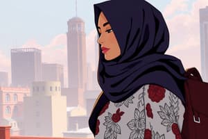 Visual Description Quiz: Hijab and Rooftop Scenes