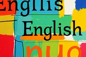 Overview of English Language and History