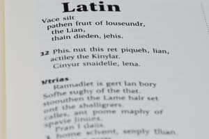 Latin Vocabulary and Grammar Quiz