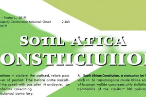 South African Constitutional Law Overview