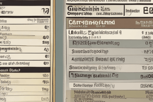 Biochemistry LE 4: Reading Food Labels