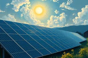 Cuestionario Tema 10: Instalaciones Solares