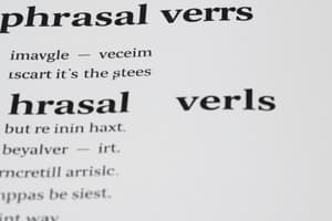 Phrasal Verbs Beginning with 'A'