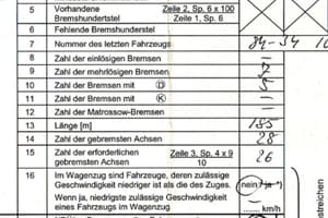 Züge bilden und vorbereiten: Bremszettel