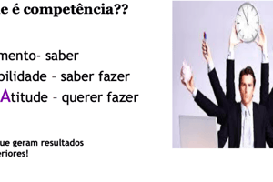 Competência: habilidade, saber como fazer, Atitude(querer fazer)