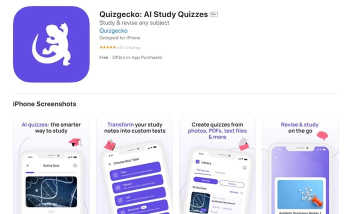 You can download the Quizgecko app on the App Store
