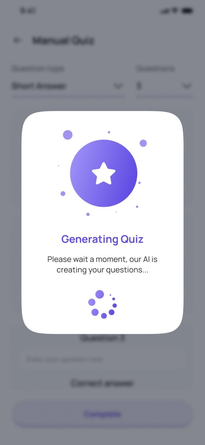 Our AI will scan your information and automatically build your quiz for you.
