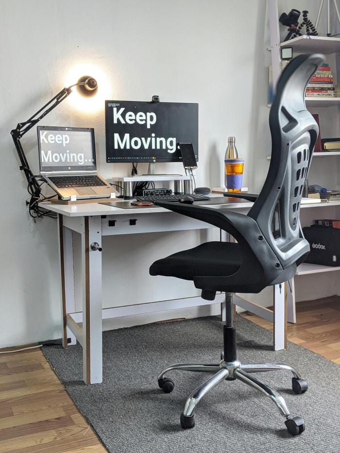 An ergonomic chair, built to properly support the body whilst working at a desk