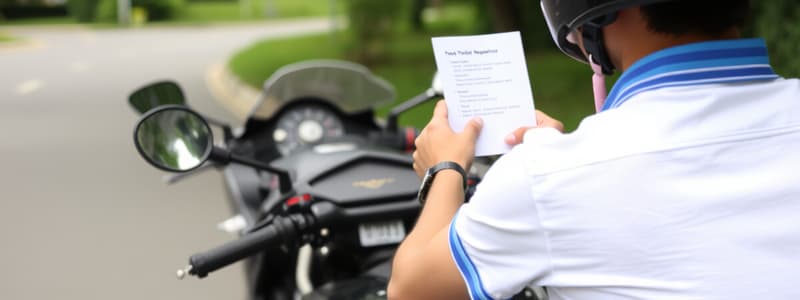 Motorcycle Regulations Quiz