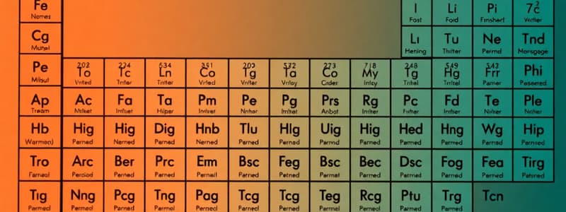 Chemistry: Periodic Table and IUPAC Naming