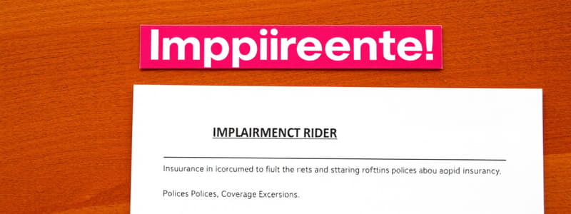 Insurance Riders Explained