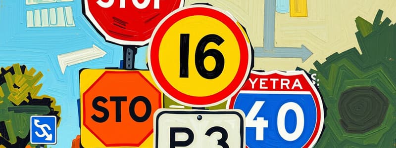 NJ Practice Permit Road Signs Flashcards