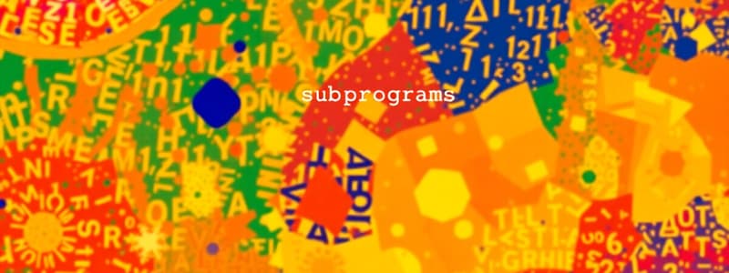 Programming Chapter 9: Subprograms