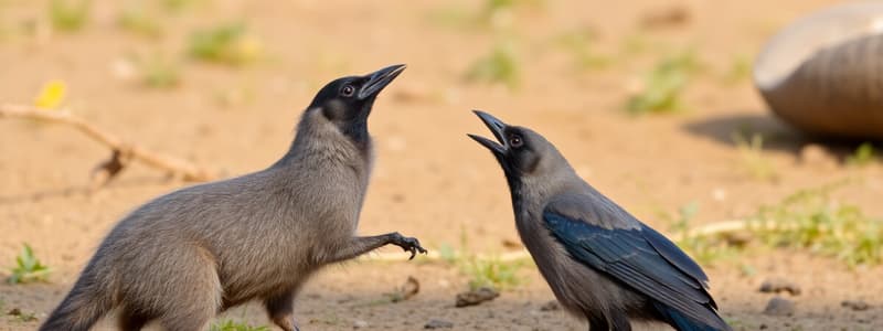 The Animals' Encounter: Crow, Mongoose, Myna