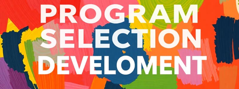 CDFOM Program Selection