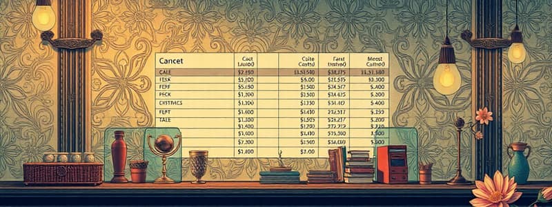 Cost Sheet Analysis