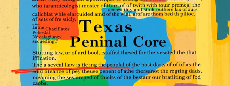 Texas Penal Code Chapter 9