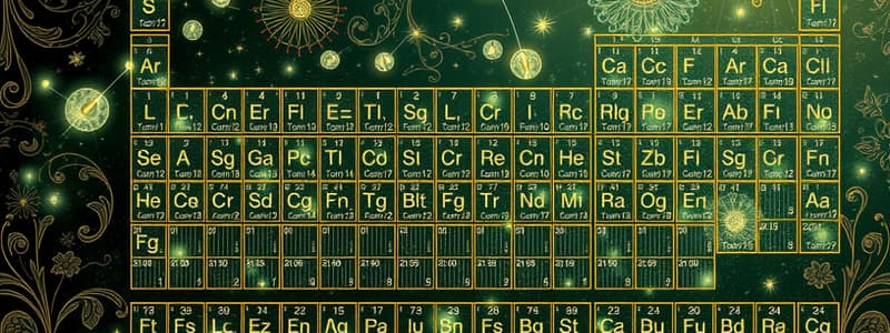 Electrons and the Periodic Table Quiz