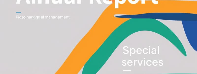 Annual Report on Special Services Costs