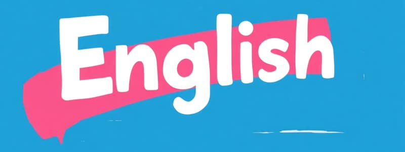 Overview of the English Language