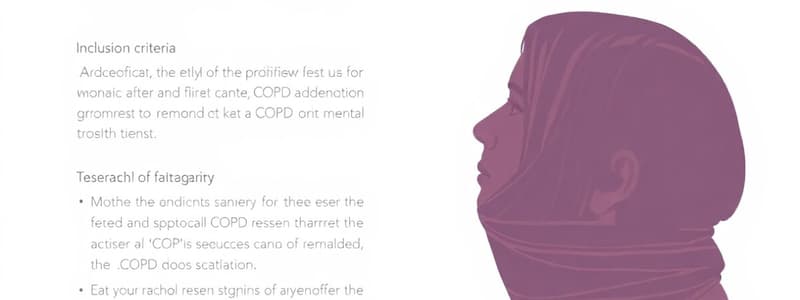 Inclusion/Exclusion Criteria in COPD Study