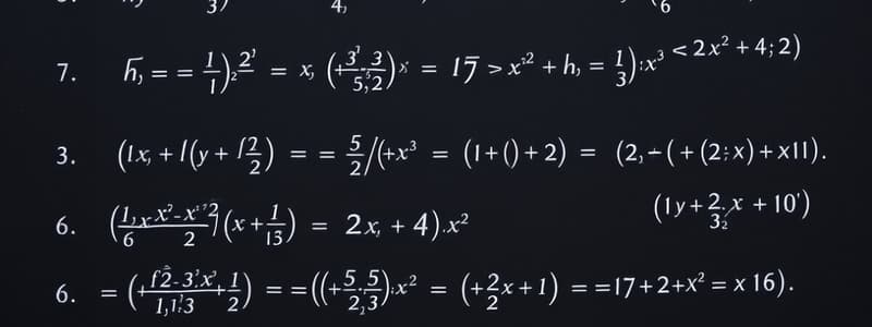 Solving Linear Equations Quiz