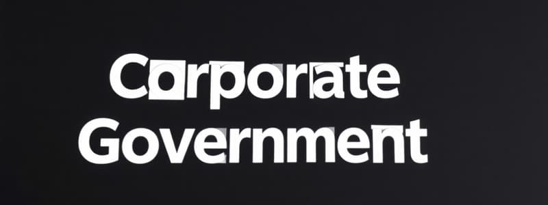 Components of a Corporation and Governance