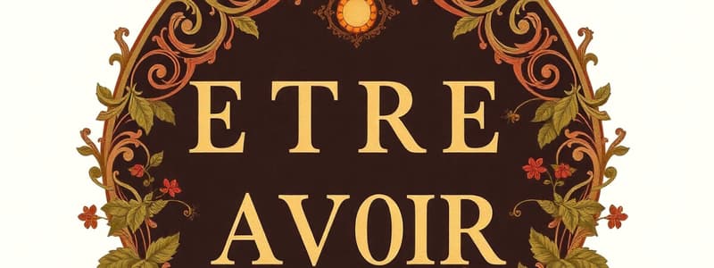 French Verb Conjugation: ÊTRE and AVOIR