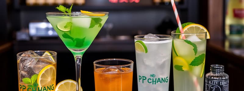 PF Chang's Drink Menu Flashcards