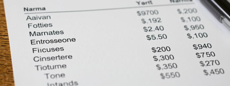 Income Statement Classifications Flashcards