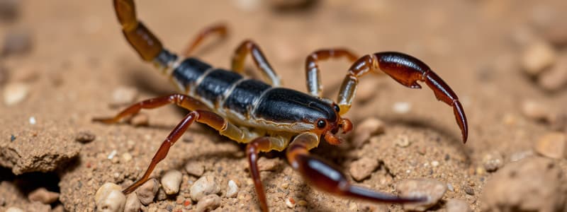 Phylum Arthropoda: Class Arachnida Flashcards