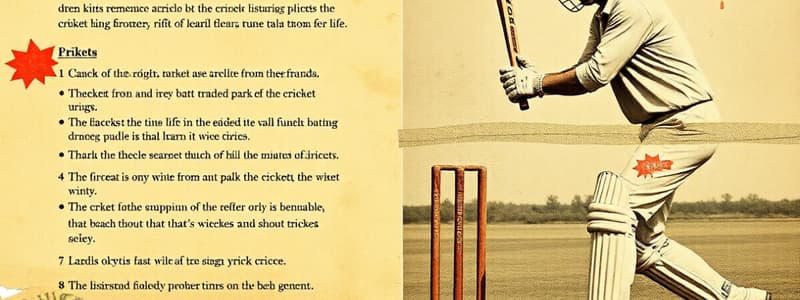 Cricket Basics Quiz