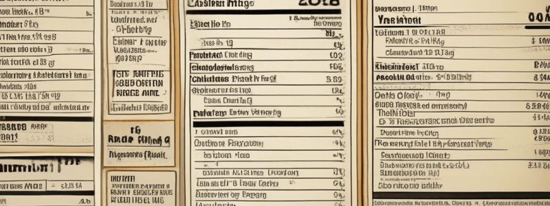 Food and Dietary Supplement Labels Quiz