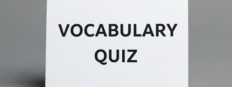 Vocabulary Quiz on English Expressions