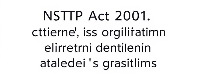 Legal Basis of the NSTP Act 2001