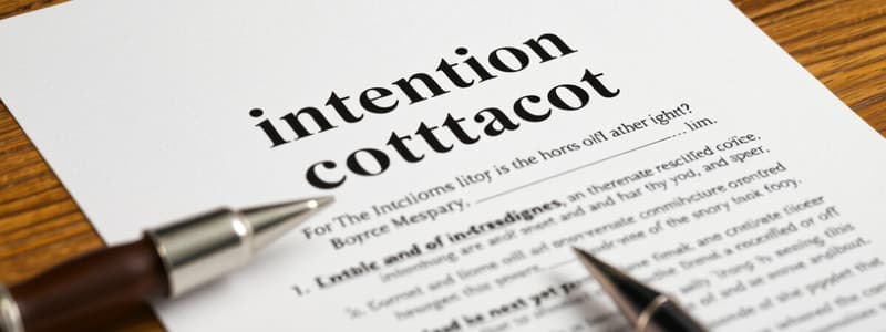 Intention in Contracts