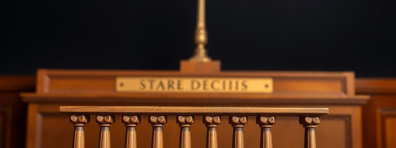 Legal Principles: Stare Decisis and Ratio Decidendi