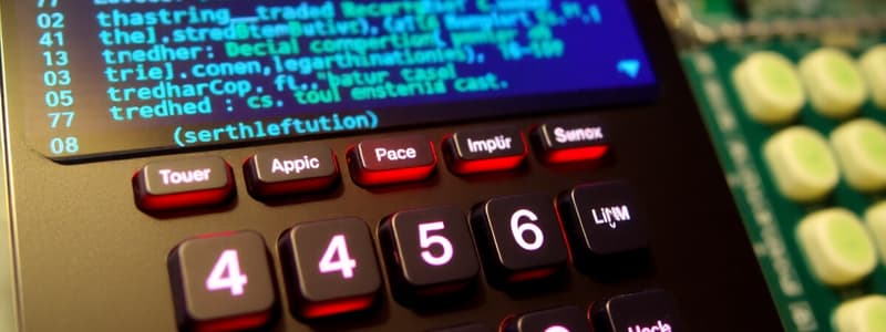 Keypad Functions and Digital I/O Quiz