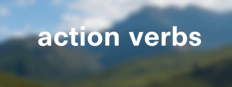 Definition and Classification of Verbs