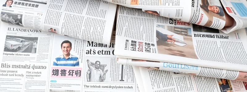 Understanding Newspaper Sections