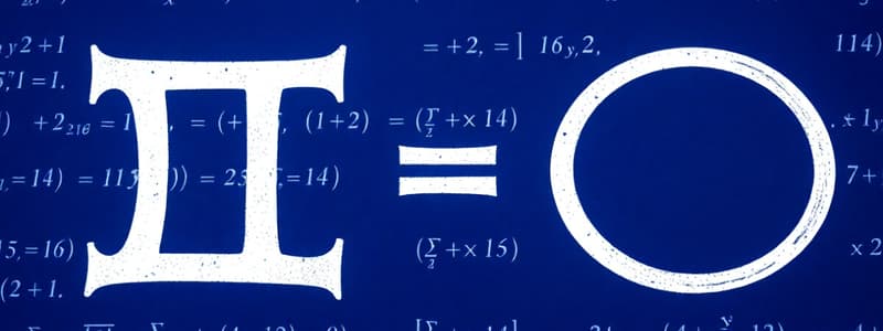 Capital Sigma Notation Quiz