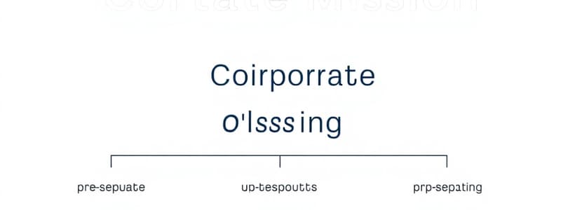 Corporate Mission and Objectives