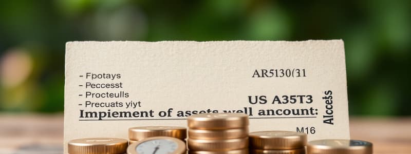 IAS 36 Impairment of Assets Quiz