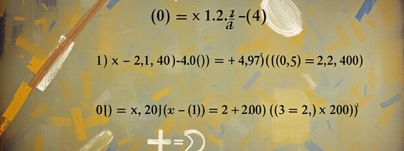 Algebraic Expressions and Equations Quiz