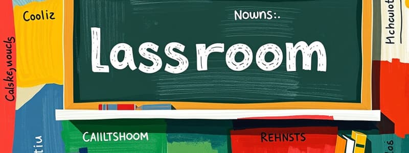 Nouns from the Classroom Flashcards