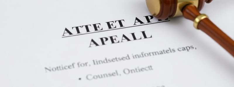 Legal Procedures for Notice of Appeal