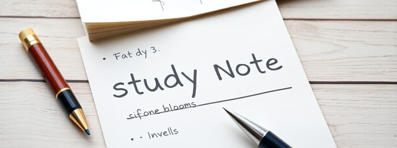 Study Notes Clarification