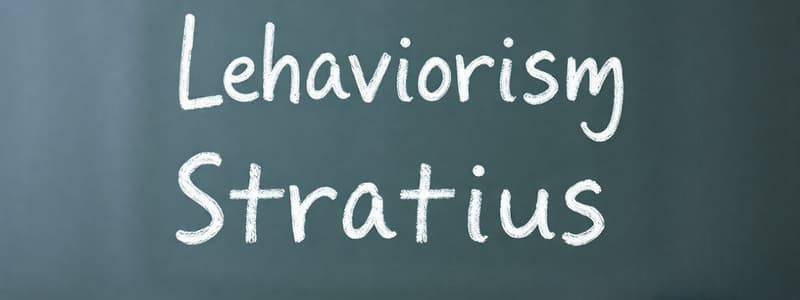 Behaviorism Chapter 2