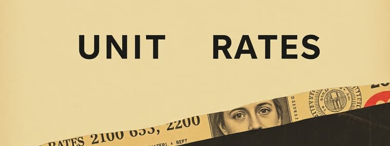 Unit Rates and Rates Quiz